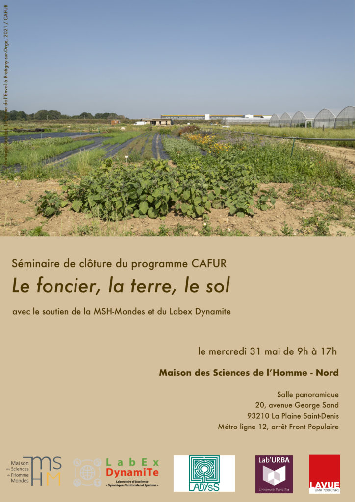 Affiche de la journée d'étude "Le foncier, la terre, le sol"